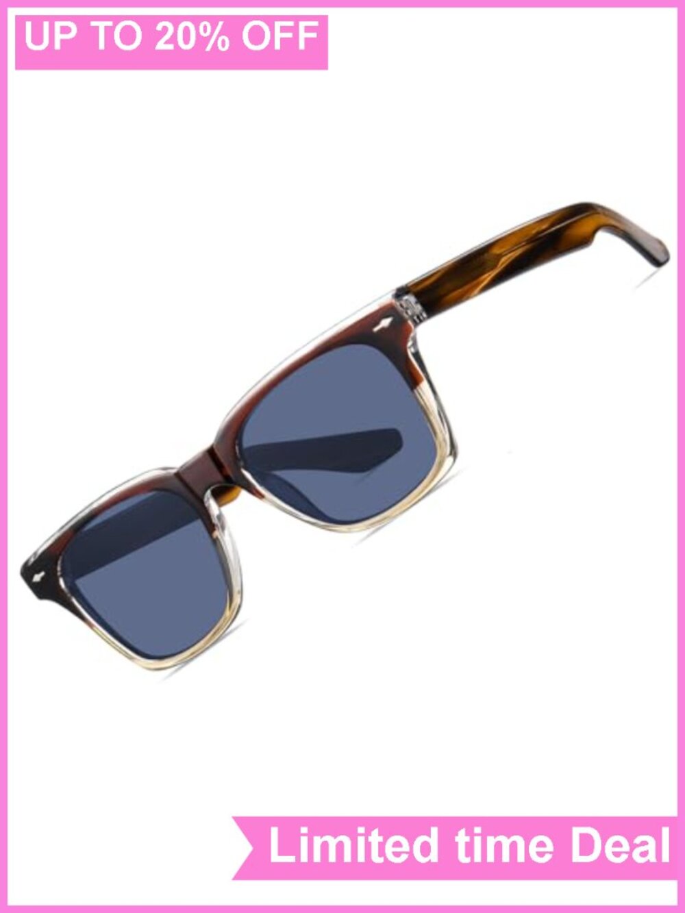CARFIA Retro Polarized Sunglasses Men UV400 Protection Square 90s Style